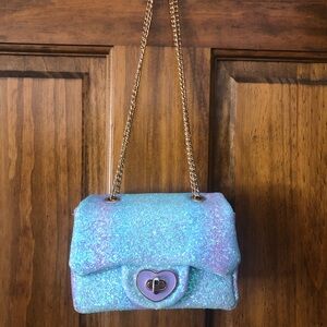 Girls Blue Glitter Bag